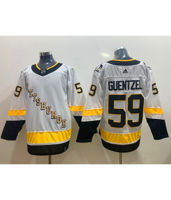 Pittsburgh Penguins 59 Jake Guentzel White Reverse Retro Jersey